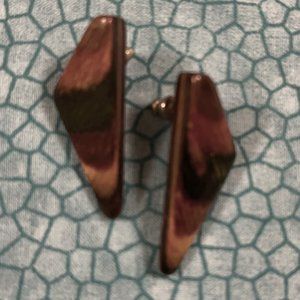 Wooden Triangular Stud Earrings